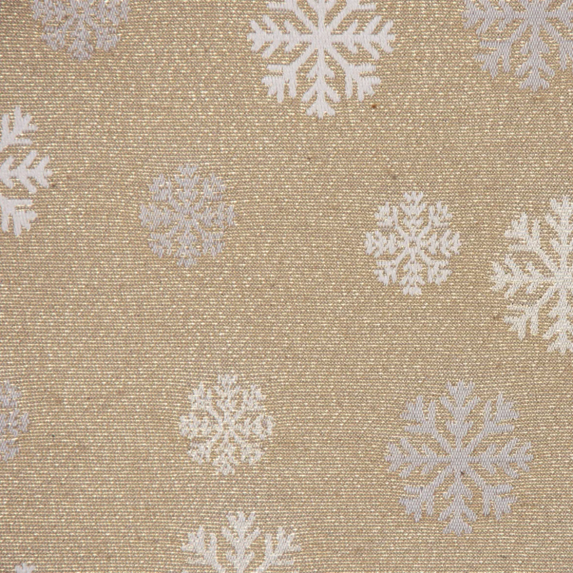 SCHÖNER LEBEN. Kissenhülle Schneeflocken beidseitig gold beige 30x50cm