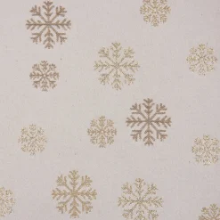 SCHÖNER LEBEN. Kissenhülle Schneeflocken beidseitig beige gold 50x50cm