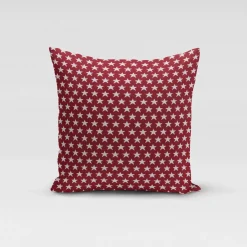 SCHÖNER LEBEN. Kissenhülle Sterne beidseitig rot weiß 50x50cm