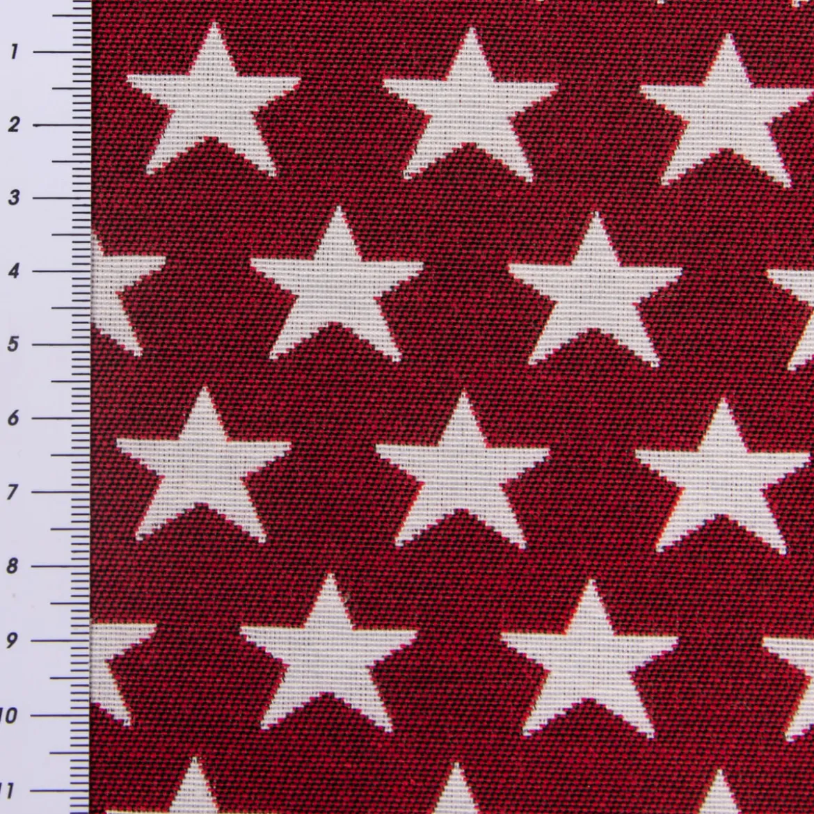 SCHÖNER LEBEN. Kissenhülle Sterne beidseitig rot weiß 50x50cm