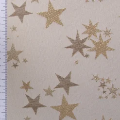 SCHÖNER LEBEN. Kissenhülle Sterne beidseitig gold beige 30x50cm