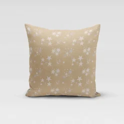 SCHÖNER LEBEN. Kissenhülle Sterne beidseitig gold beige 30x50cm