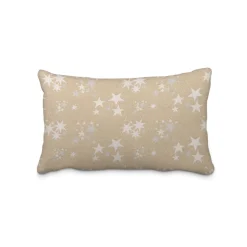 SCHÖNER LEBEN. Kissenhülle Sterne beidseitig gold beige 30x50cm