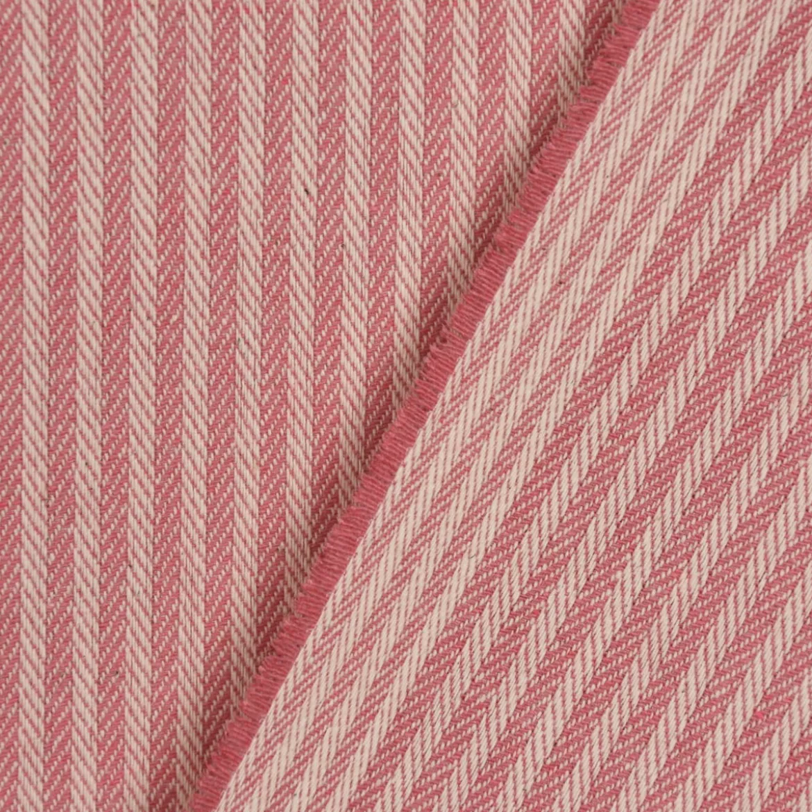 SCHÖNER LEBEN. Kissenhülle Streifen senkrecht 3mm creme rosa verschiedene Größen