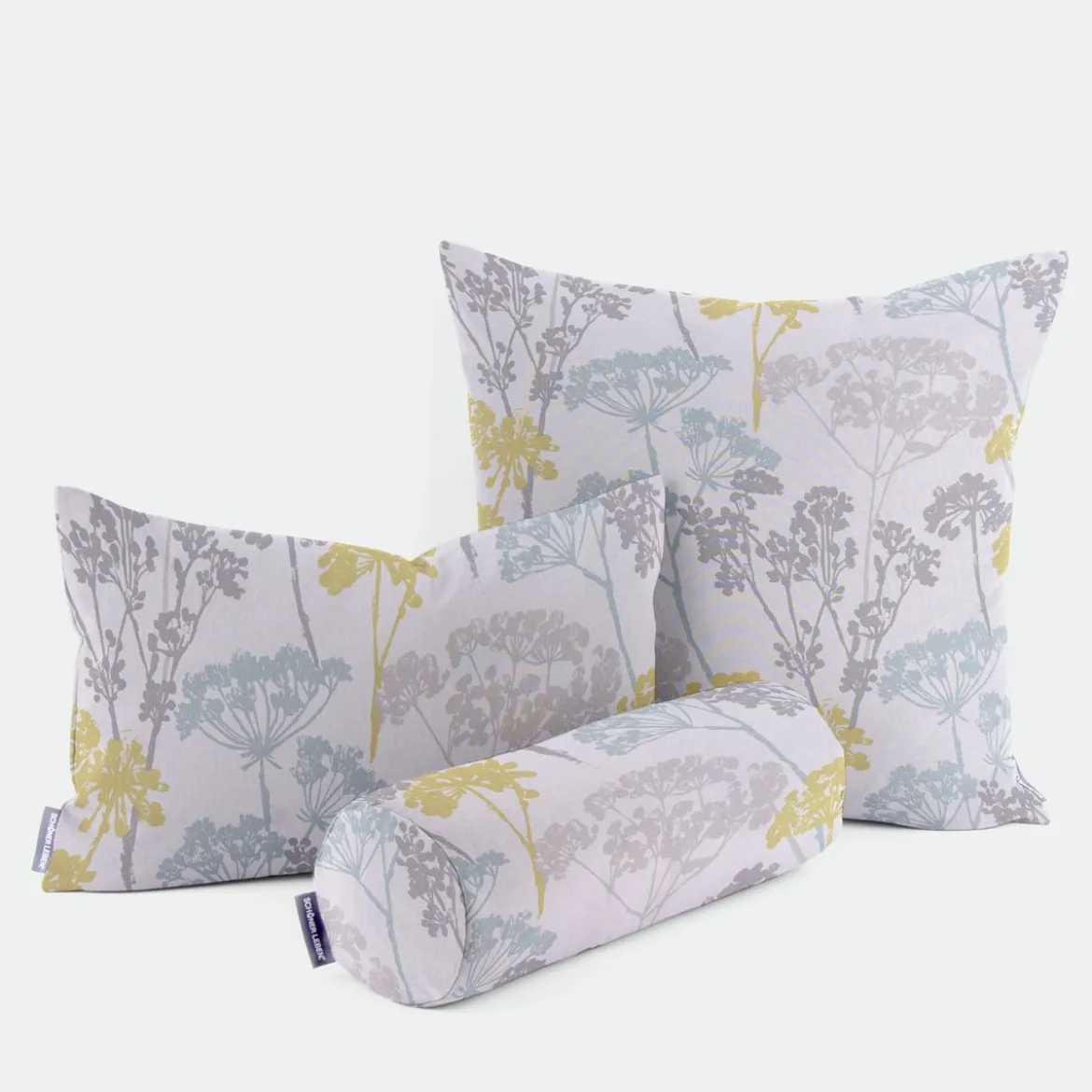 SCHÖNER LEBEN. Kissenhülle STUDIO G Blumen Gräser Mineral blau grün grau verschiedene Größen