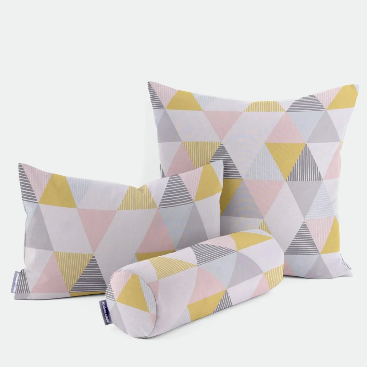 SCHÖNER LEBEN. Kissenhülle STUDIO G Brio Dreiecke Sorbet rosa senf blau grau verschiedene Größen