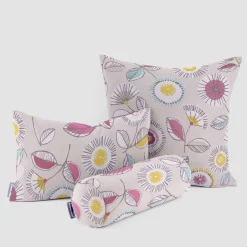 SCHÖNER LEBEN. Kissenhülle Sundance Blumen beige ocker beere aqua verschiedene Größen