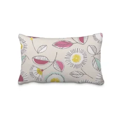 SCHÖNER LEBEN. Kissenhülle Sundance Blumen beige ocker beere aqua verschiedene Größen