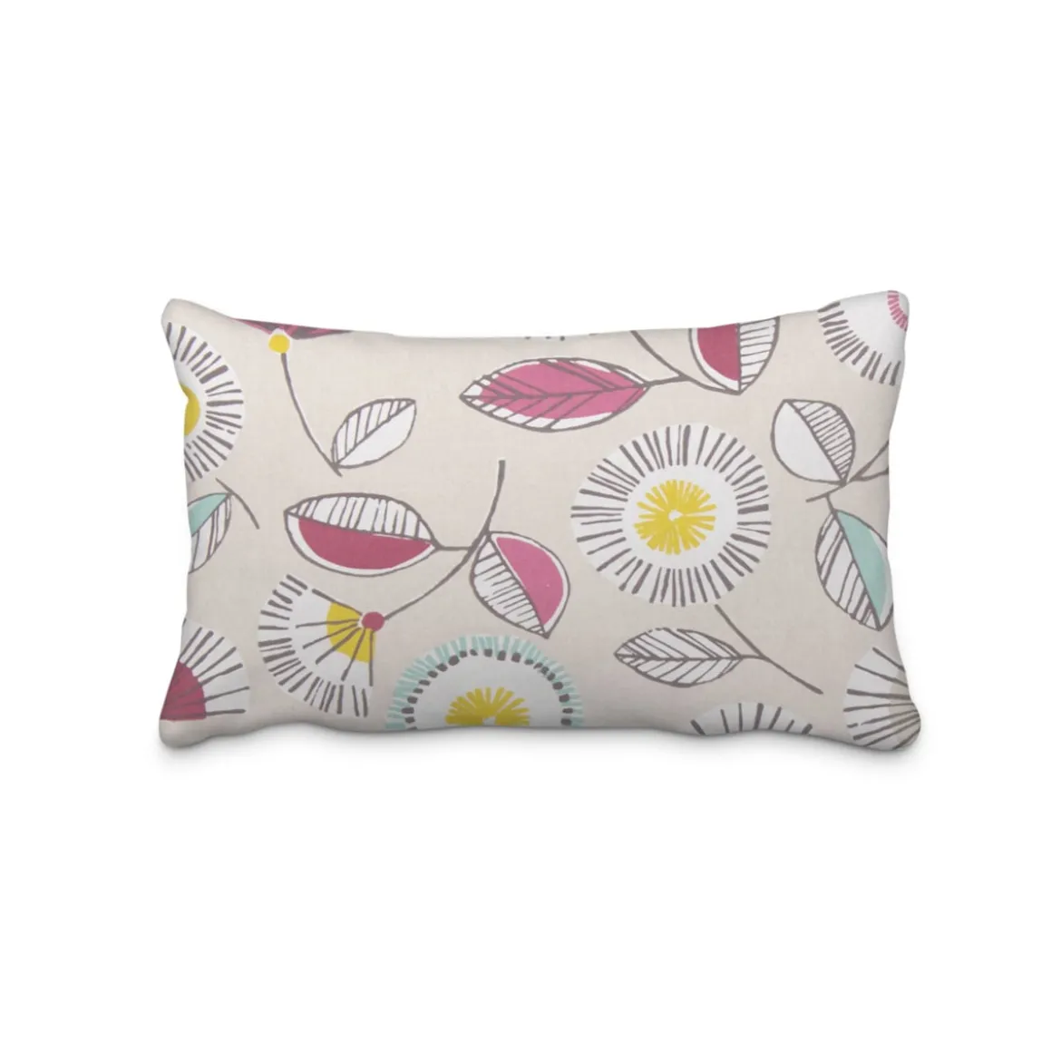 SCHÖNER LEBEN. Kissenhülle Sundance Blumen beige ocker beere aqua verschiedene Größen