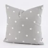SCHÖNER LEBEN. Kissenhülle Twinkle Sterne grau weiß 40x40cm