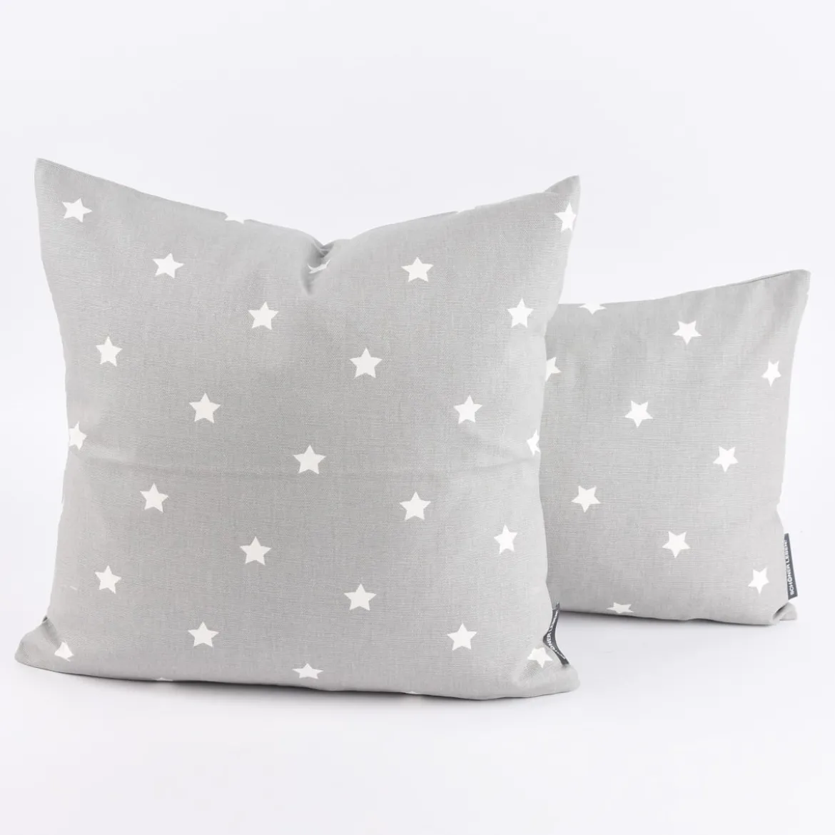 SCHÖNER LEBEN. Kissenhülle Twinkle Sterne grau weiß 40x40cm