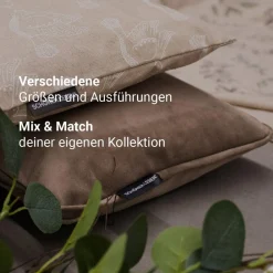 SCHÖNER LEBEN. Kissenhülle Velvet Marble Samt mit Struktur uni beige verschiedene Größen