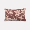 SCHÖNER LEBEN. Kissenhülle Velvet Deluxe Sweet Magnolia Magnolien bordeaux rosa verschiedene Größen