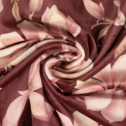 SCHÖNER LEBEN. Kissenhülle Velvet Deluxe Sweet Magnolia Magnolien bordeaux rosa verschiedene Größen