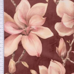 SCHÖNER LEBEN. Kissenhülle Velvet Deluxe Sweet Magnolia Magnolien bordeaux rosa verschiedene Größen