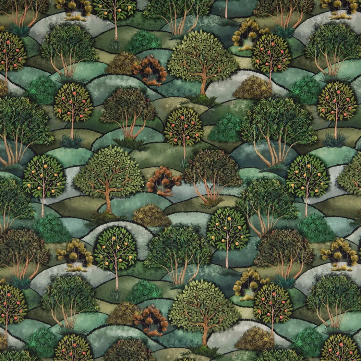SCHÖNER LEBEN. Kissenhülle Wald Bäume Landschaft grün verschiedene Größen