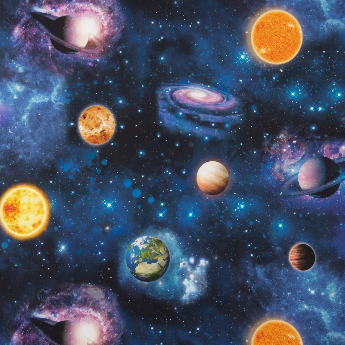 SCHÖNER LEBEN. Kissenhülle Weltall Planeten Erde blau bunt verschiedene Größen