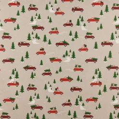 SCHÖNER LEBEN. Kissenhülle Winterwelt Tannenbaum Auto natur grün rot verschiedene Größen