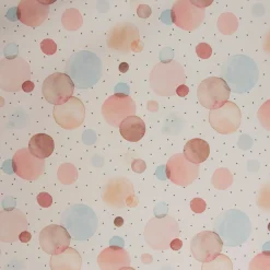 SCHÖNER LEBEN. Kissenhülle wollweiß mit Kreisen Aquarell-Tupfen pastell verschiedene Größen