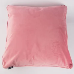 SCHÖNER LEBEN. Samtkissen mit Kederumrandung und Federfüllung rosa 70x70cm