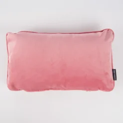 SCHÖNER LEBEN. Samtkissen mit Kederumrandung und Federfüllung rosa 30x50cm