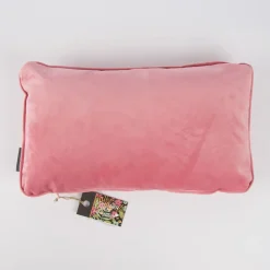 SCHÖNER LEBEN. Samtkissen mit Kederumrandung und Federfüllung rosa 30x50cm