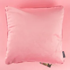 SCHÖNER LEBEN. Samtkissen mit Kederumrandung und Federfüllung rosa 50x50cm