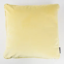 SCHÖNER LEBEN. Samtkissen mit Kederumrandung und Federfüllung gelb 50x50cm