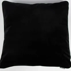 SCHÖNER LEBEN. Samtkissen mit Kederumrandung und Federfüllung schwarz 70x70cm