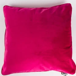 SCHÖNER LEBEN. Samtkissen mit Kederumrandung und Federfüllung pink 70x70cm