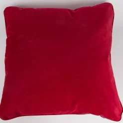 SCHÖNER LEBEN. Samtkissen mit Kederumrandung und Federfüllung rot 70x70cm