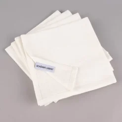 SCHÖNER LEBEN. Stoffservietten 4er Set Bio Ramie Leinenoptik cremeweiß 40x40cm