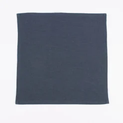 SCHÖNER LEBEN. Stoffservietten 4er Set Bio Ramie Leinenoptik dunkelblau 40x40cm
