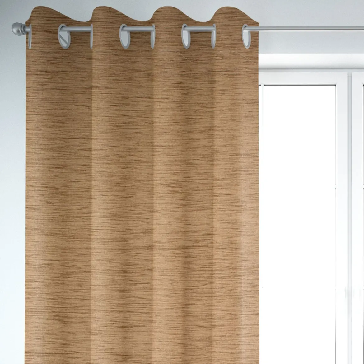 SCHÖNER LEBEN. Thermovorhang Thermochenille Akustik Kälteschutz goldbraun 245cm oder Wunschlänge