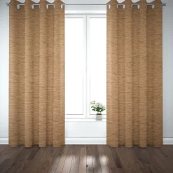 SCHÖNER LEBEN. Thermovorhang Thermochenille Akustik Kälteschutz goldbraun 245cm oder Wunschlänge