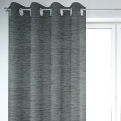 SCHÖNER LEBEN. Thermovorhang Thermochenille Akustik Kälteschutz blaugrau 245cm oder Wunschlänge