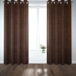 SCHÖNER LEBEN. Thermovorhang Thermochenille Akustik Kälteschutz INUIT braun 245cm oder Wunschlänge