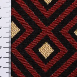 SCHÖNER LEBEN. Tischdecke Art Deco Rauten Retro rot schwarz goldfarbig verschiedene Größen