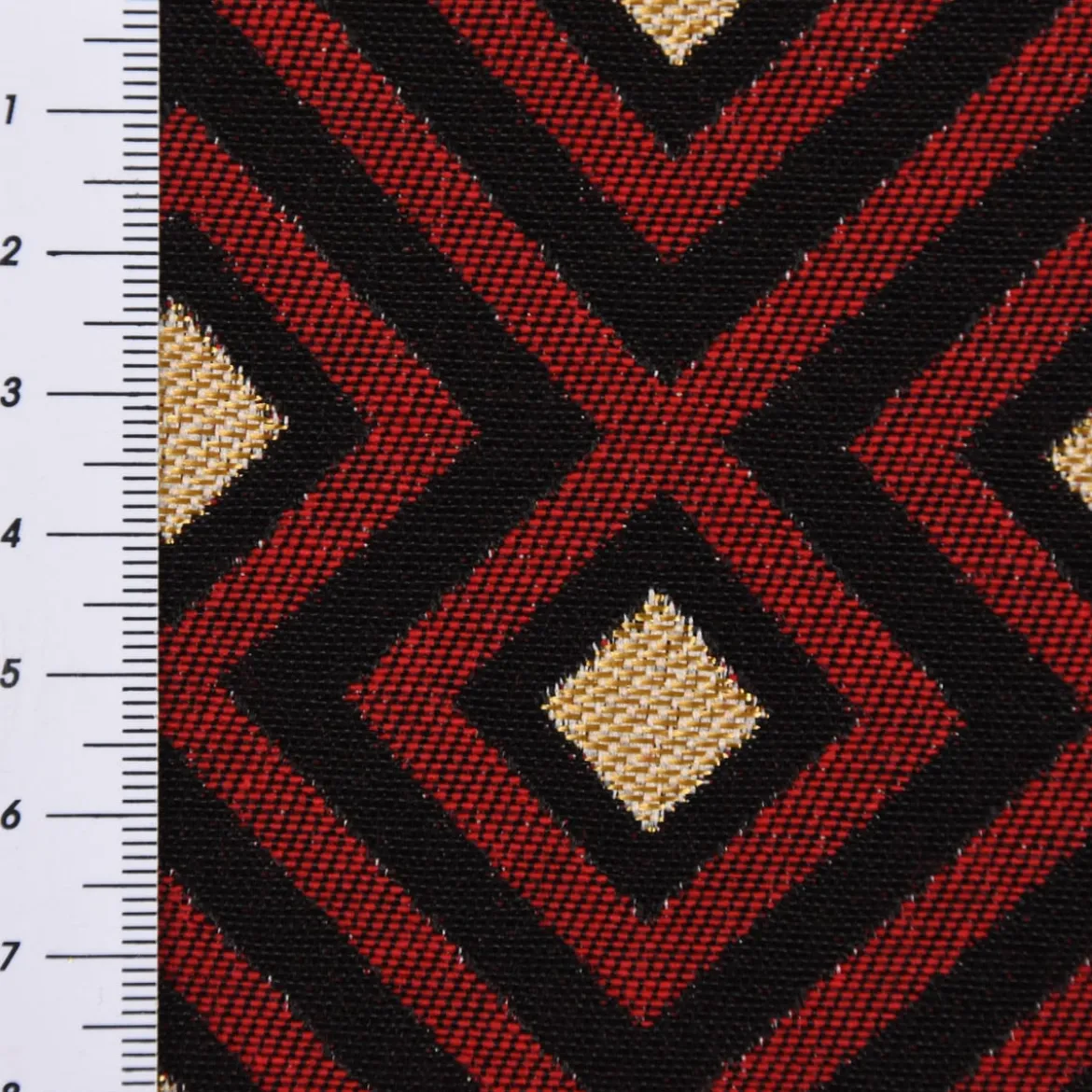 SCHÖNER LEBEN. Tischdecke Art Deco Rauten Retro rot schwarz goldfarbig verschiedene Größen