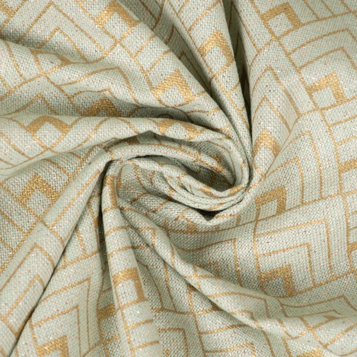 SCHÖNER LEBEN. Tischdecke Art Deco Metallic Rauten mint goldfarbig verschiedene Größen