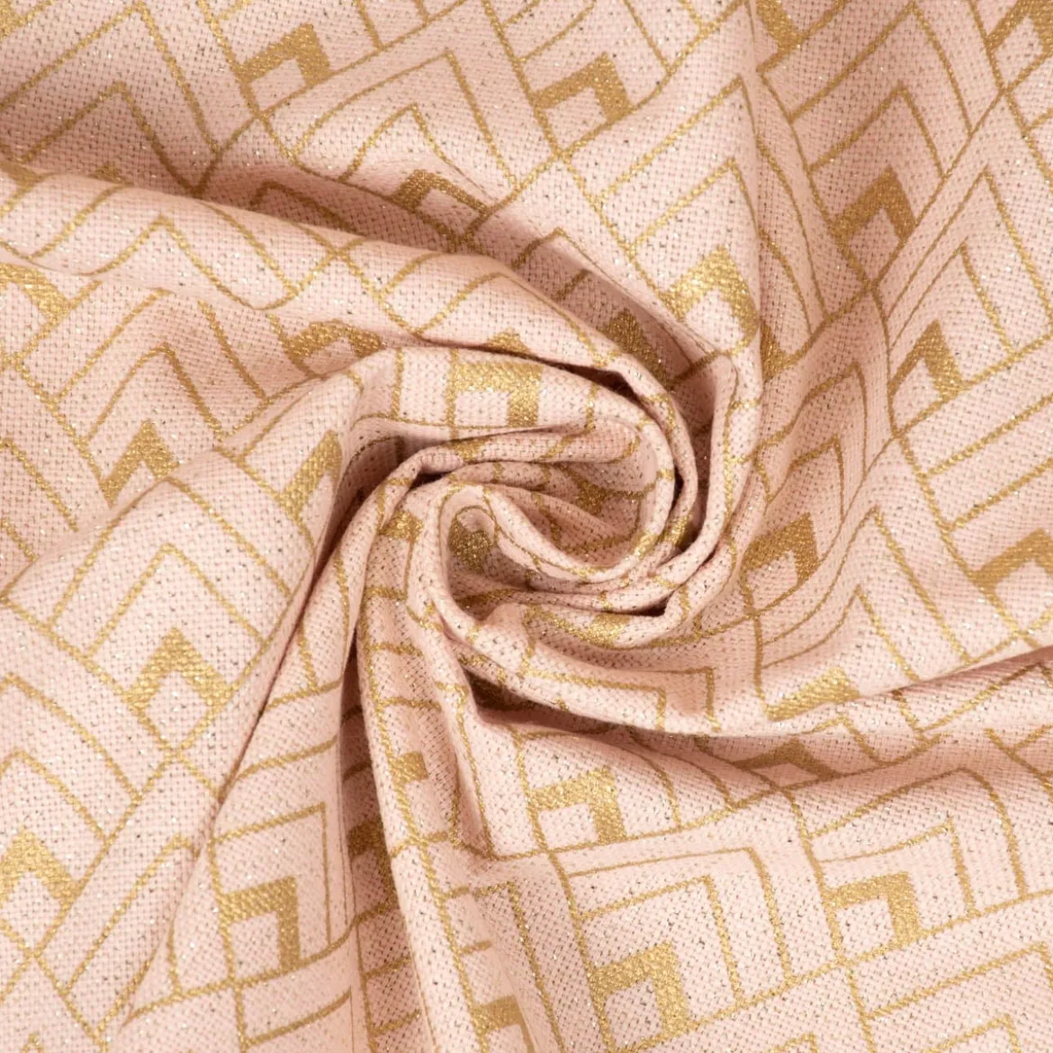 SCHÖNER LEBEN. Tischdecke Art Deco Metallic Rauten rosa goldfarbig verschiedene Größen