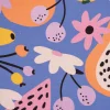 SCHÖNER LEBEN. Tischdecke aus Baumwolle Retro Pop Obst Blumen lila bunt verschiedene Größen