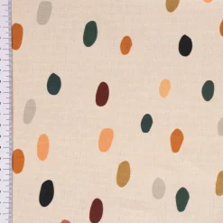 SCHÖNER LEBEN. Tischdecke aus Baumwolle Punkte Tupfen ecru grün orange verschiedene Größen