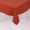 SCHÖNER LEBEN. Tischdecke Bio Ramie Leinenoptik einfarbig rost verschiedene Größen