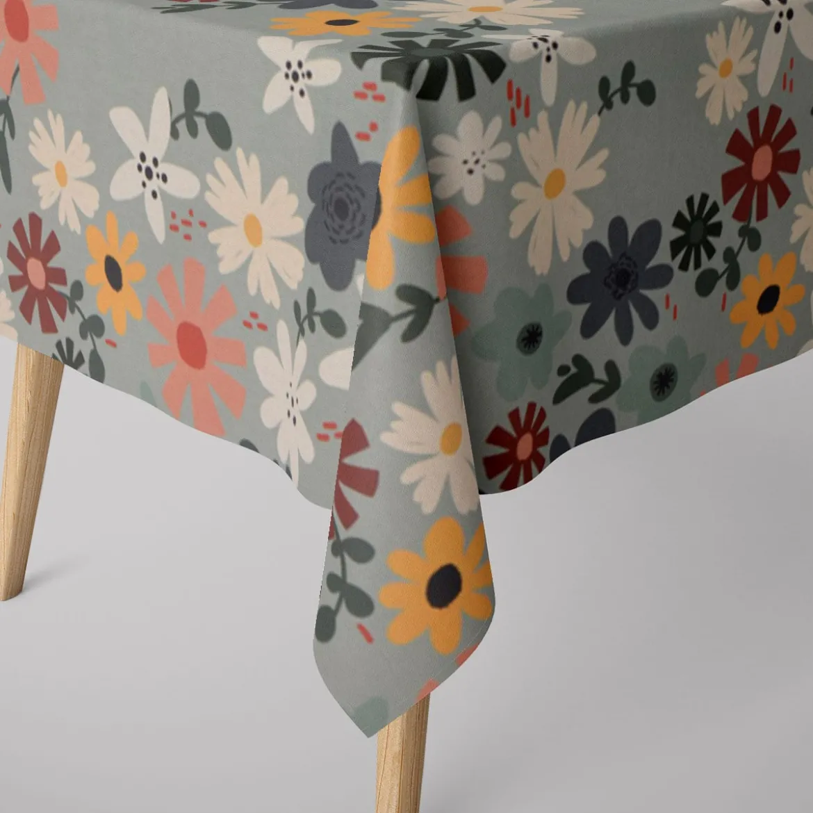 SCHÖNER LEBEN. Tischdecke Blumen Blüten mint bunt verschiedene Größen