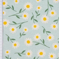 SCHÖNER LEBEN. Tischdecke Daisy Sweet Field Gänseblümchen Leinenlook hellblau oder natur weiß verschiedene Größen