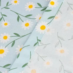 SCHÖNER LEBEN. Tischdecke Daisy Sweet Field Gänseblümchen Leinenlook hellblau oder natur weiß verschiedene Größen