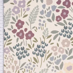 SCHÖNER LEBEN. Tischdecke Digitaldruck Allover Blumenwiese cremeweiß lila verschiedene Größen