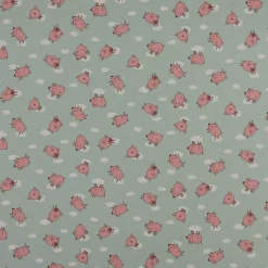 SCHÖNER LEBEN. Tischdecke Flying Pigs Schweinchen Wolken mint rosa weiß verschiedene Größen