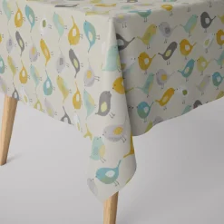 SCHÖNER LEBEN. Tischdecke Fryett`s Birds Vögel beige grau mint senf verschiedene Größen